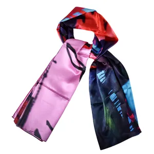 cheap custom printing double sided ladies reversible silk scarf pashmina shawl