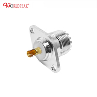 Argent RF câble Coaxial Jack connecteur UHF femelle SO239 Rf connecteur à sertir 2 trous/4 trous bride connecteur panneau montage câble