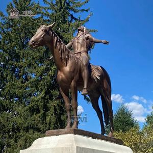 Escultura de Bronce de la Estatua del Gran Espíritu Indio en Caballo, Estilo Clásico de <span class=keywords><strong>Metal</strong></span> TREVI - Product Image 5