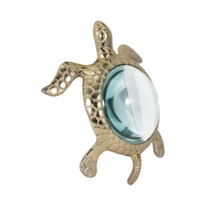 Scultura in metallo a forma di tartaruga con lente d'ingrandimento per decorazioni casa, ufficio, bagno, stile costiero - Product Image 3