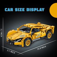 Kit de construction DIY de voiture de sport rouge télécommandée 1:16 STEM 873 pièces pour enfants avec détails réalistes comme le capot et les roues