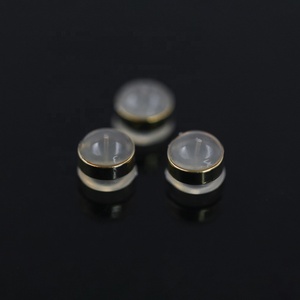 Hypoallergenic Round 18K Gold Plated <strong>Earring</strong> <strong>Backs</strong> with Plastic <strong>Rubber</strong> Silicone Stopper for Sensitive Skin-Jialin Brand - Product Image 4