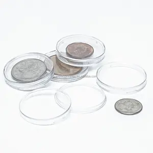 Coin Capsules Holders Clear Round Plastic Coin Container Case - No Insert 21mm 22mm 26mm 25mm 31mm 35mm 39mm 40mm 46mm