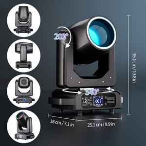 UKING <span class=keywords><strong>LED</strong></span> 200W 빔 무빙 라이트 레인보우 효과 18프리즘 디스코 DJ 무대 나이트클럽 조명 장비 DMX 무빙 헤드 라이트 - Product Image 5