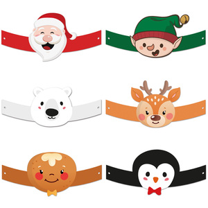 Nuovo Cappello di Carta per Decorazioni Natalizie 2026, Stile Europeo, Cappello di Carta per Bambini con Disegni Natalizi - Product Image 2