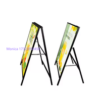 Poster A Led da 80*120 cm A-Frame pieghevole in piedi segno di vetro temperato illumina la scatola luminosa ultrasottile che pubblicizza le vendite della fabbrica