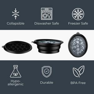 ชามแช่น้ำแข็งซิลิโคนพับได้พร้อมถาดน้ำแข็งในตัว สำหรับการบำบัดด้วยการแช่เย็นเพื่อกระชับผิว ลดอาการบวม และบรรเทาสิว - Product Image 3