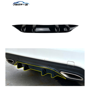 AMP-Z pour Mercedes Benz Classe <span class=keywords><strong>C</strong></span> W205 Diffuseur 2019-2021 Diffuseur de pare-chocs arrière 4 portes Spoiler Noir brillant ou Diffuseur en fibre de carbone - Product Image 1