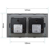 Prise murale WiFi Tuya 16A 2 voies avec lumière LED intégrée, norme européenne, double prise de courant pour la maison