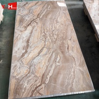 Panneau mural décoratif en PVC imperméable effet marbre brillant UV pour intérieur, cuisine, salle de bain, salon
