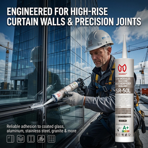 SR-50L กาวซิลิโคนชนิดกลางสำหรับผนังม่านอาคารสูง ประสิทธิภาพสูง โมดูลัสต่ำ ยืดหยุ่นสูง - Product Image 1