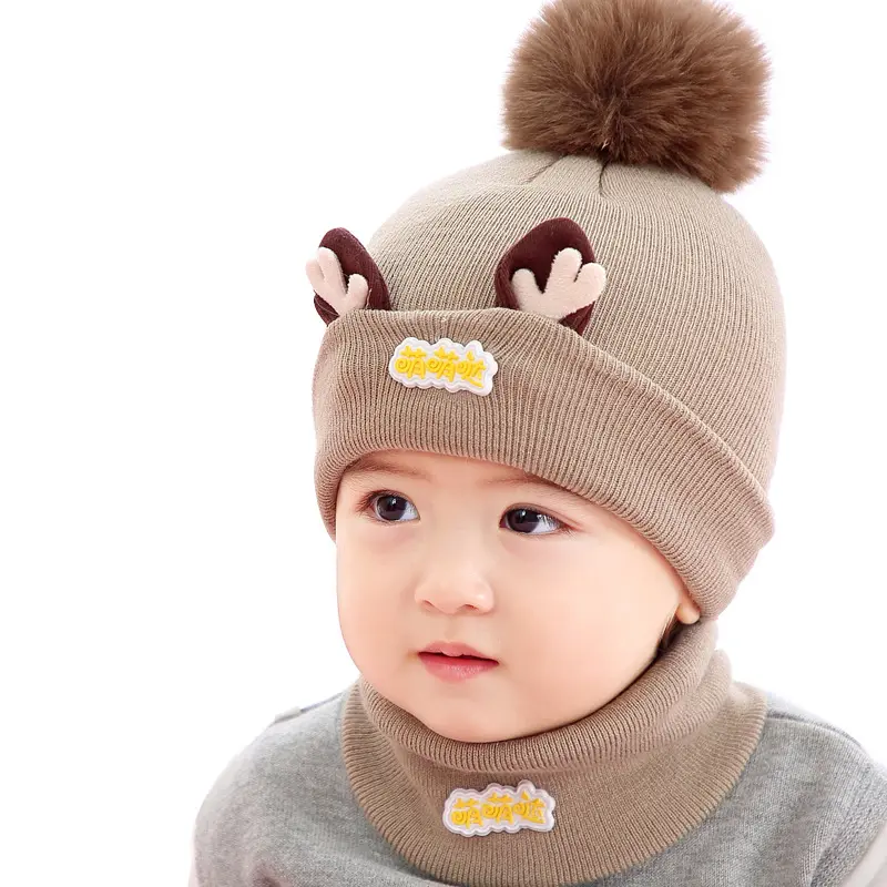 Bonnet tricoté avec ouverture dans le cou pour enfants, chapeau pour filles, en acrylique, chaud, pour l'hiver, nouvelle collection 100%