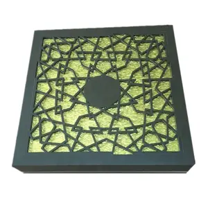 Fashion Wooden Date Boxes Luxury Arabic Market Box Ramadan Packaging Design Laser Cut Chocolate Style Dates Storage