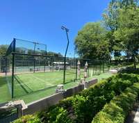 Terrain de padel QJIN, design panoramique classique de luxe, terrain de padel-tennis, gazon artificiel résistant aux UV, prix direct usine, fournisseur