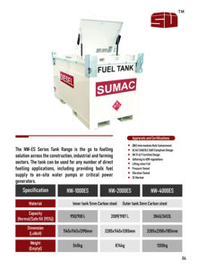 Réservoir mobile de stockage de carburant en acier au carbone à double paroi Sumac, 1000 L (500 US Gal) / 1000 Gal pour Porto Rico - Product Image 2