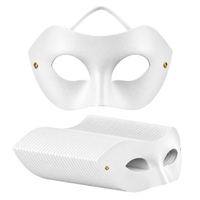 Lot de 120 masques en papier mâché vierges à moitié masqués avec sangle élastique pré-assemblée pour la confection de masques de mascarade pour les fêtes de Mardi Gras