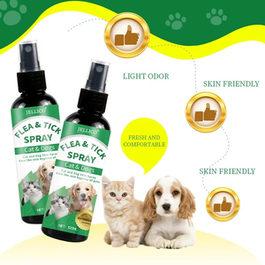 <span class=keywords><strong>Spray</strong></span> anti-puces et tiques pour chats et chiens - Formule à base d'extraits végétaux - Vaporisateur portable à pression pour usage externe des animaux et soins à domicile - Product Image 2