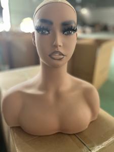 Tête de mannequin <span class=keywords><strong>pour</strong></span> perruque avec visage carré, tête de poupée en PVC <span class=keywords><strong>pour</strong></span> femme avec eye-liner blanc, tête de mannequin glamour <span class=keywords><strong>pour</strong></span> l'affichage de perruques - Product Image 6