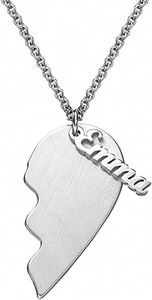 Personalizzato Cuore Spezzato Collana Coppie Dei Monili di per la Fidanzata Fidanzato-Inciso Paio Pendente - Product Image 3