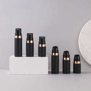 Bomba de botella sin aire negra de 15ml, serigrafía de logotipo personalizado, embalaje cosmético para loción de suero, tubos de plástico, botella sin aire de 5ml - Product Image 6