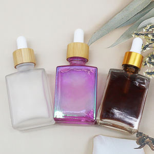 Flacon en verre plat de 30 ml, 50 ml, 100 ml, transparent avec impression sérigraphique, compte-gouttes <span class=keywords><strong>pour</strong></span> huile capillaire, huile à <span class=keywords><strong>barbe</strong></span>, crème <span class=keywords><strong>pour</strong></span> le visage, cosmétique - Product Image 6