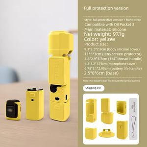 Custodia in silicone antiurto e anti-caduta per tutto il corpo, accessori protettivi per lenti e schermo, compatibile con DJI Pocket 3 - Product Image 5