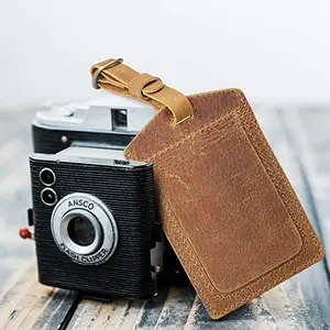 Étiquettes <span class=keywords><strong>de</strong></span> bagages en cuir véritable marron vintage, étiquettes personnalisées avec logo, étiquettes d'identification pour <span class=keywords><strong>sac</strong></span> <span class=keywords><strong>de</strong></span> <span class=keywords><strong>voyage</strong></span> - Product Image 5