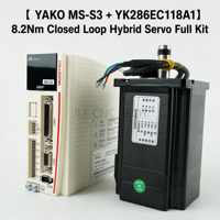 JLE CNC TECH YAKO MS-S3 Servomoteur hybride à boucle fermée NEMA-34, moteur pas à pas 8,2 Nm, ensemble complet AC 30-80V en stock