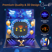 Carte de vœux musicale 3D WINPSHENG avec lumière LED à 90 degrés, meilleur papa de tous les temps, carte de vœux en papier faite à la main pour la fête des pères, cadeau