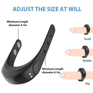 10 Snelheden Verstelbare Penis Ringen Vibrators <span class=keywords><strong>Cock</strong></span> <span class=keywords><strong>Ring</strong></span> Voor Mannen Masturbators Seksspeeltjes Penis Massager - Product Image 2