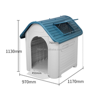 Wasserdichtes, belüftetes Haustierhaus für alle Wetterlagen – Hundehütte für Welpen, drinnen und draußen, aus Kunststoff