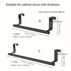 Porte-serviettes de porte d'<span class=keywords><strong>armoire</strong></span> en acier inoxydable, barre porte-serviettes universelle à fixer sur les portes d'armoires et placards - Product Image 6