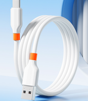 Kabel USB A ke Micro B Pengisian Cepat 2.4A 480Mbps Sinkronisasi Data TPE High Gloss 1M Kabel Charger Android OEM Grosir