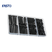 Jeu de 4 vis pour cloison sèche noires #6 (1 ",1-1/4",1-5/8 ",2") 166PCS Vis à bois autotaraudeuses Phillips à filetage grossier