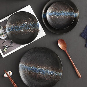 Assiettes à dîner en céramique <span class=keywords><strong>de</strong></span> style japonais minimaliste, personnalisables, écologiques, 6 pouces, 8 pouces, 9 pouces, pour le petit-déjeuner, le steak, les nouilles - Product Image 4