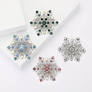 New Rhinestone Brooches Women Luxury Fashion Snowflake Brooch Pin Suit Cardigan Lapel Flower Jewelry <b>Accessory</b> Brooches - Product Image 1