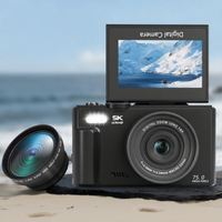 Caméra numérique de poche portable 5K 75MP avec écran rabattable de 3,0'' et zoom numérique 18x, mini caméscope avec transmission Wi-Fi