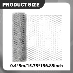 Grillage de jardin durable en rouleau, en fil métallique argenté, pour clôture de poulailler, parterres de fleurs et animaux domestiques - Product Image 3