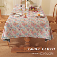 Nappe Florale Vintage Style Américain, Non Lavable, Anti-Poussière, Antidérapante, Rectangulaire, Sensation Haut de Gamme, Pour Usage Domestique