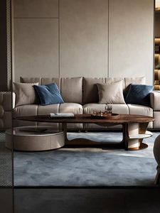 Tavolino <span class=keywords><strong>da</strong></span> Caffè di Lusso Leggero Forma Speciale Moderno Minimalista in Noce Nero per Villa Soggiorno Tavolo <span class=keywords><strong>da</strong></span> Tè di Alta Qualità - Product Image 2