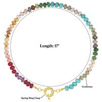 Collier coloré en perles d'abaque pour femmes et hommes, style bohème, ras-de-cou de plage, fermoir en or 18 carats, collier en pierre précieuse Amazonite de guérison