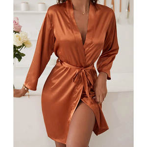 Robes de nuit pour femmes en soie de mûrier 100% pure, de haute qualité, sexy, avec logo personnalisé, couleur au choix, en gros - Product Image 3