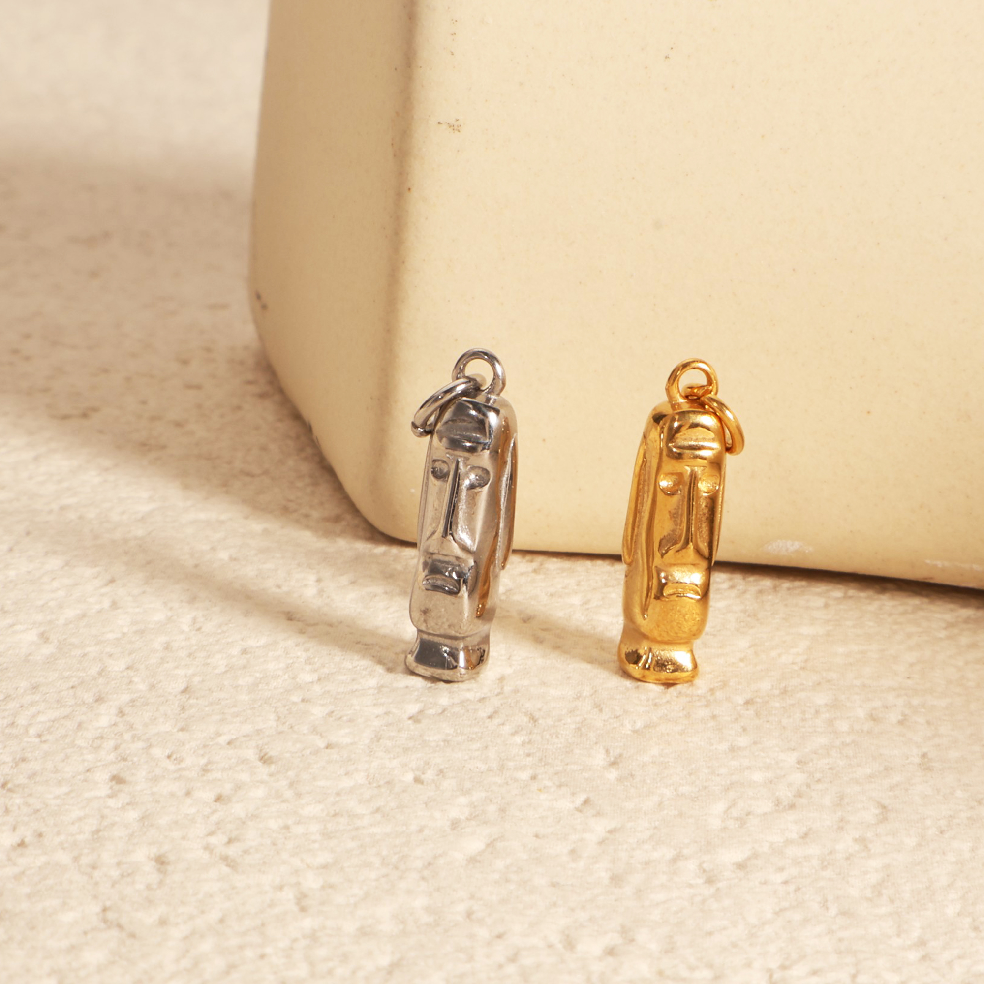 Moai statue charm