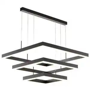 Moderna lampada a sospensione a sospensione contemporanea acrilico nero nuovo Design lampada quadrata sala da pranzo soggiorno lampadario a Led