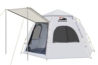 Tente de camping six côtés pliable portable pour l'extérieur, randonnée, résistante à l'eau, épaissie, ensemble complet d'équipement, en tissu Oxford