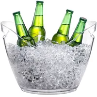 Seaux à glace en plastique de bonne qualité Logo personnalisé Bar KTV Champagne Bière Seau à glace pour la France Vieille poule mouchetée Rosée de miel biologique