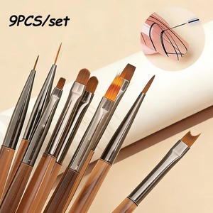 Simple Nail Enhancement <b>Brush</b> Acrylic Handle Painting Drawing Flower Pen Edge Hook Uv Gel Nail <b>Brush</b> Nail Art Tools - Product Image 1