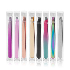 Pinzas Profesionales para Cejas de Acero Inoxidable con Punta Inclinada, Pinzas de Precisión para Cejas, Eliminador de Vello Facial y Vello Encarnado - Product Image 2