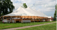 Grande Tente de Réception Extérieure en Toile de Voile pour Événement, Chapiteau à Mâts Extensible pour Mariage de 100 Personnes