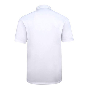 Chemise de golf pour homme, blanche, respirante, grande taille, design uni - Tissu en polyester/coton polaire de haute qualité, col en V, manches courtes, séchage rapide - Product Image 3